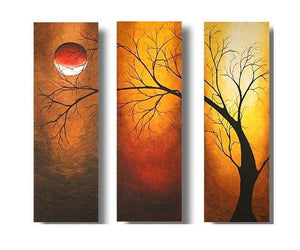 Acrylic Modern Paintings, Acrylic Wall Art Painting, Moon Painting, Tree Painting, Paintings for Bedroom-artworkcanvas