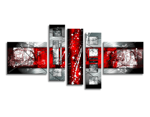 Contemporary Painting, Acrylic Wall Art Paintings, Modern Art, 5 Piece Wall Art, Acrylic Painting on Canvas-artworkcanvas