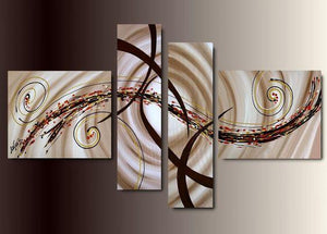 Simple Canvas Art Painting, Abstract Acrylic Paintings, 4 Piece Wall Art, Simple Modern Art, Large Paintings for Bedroom, Buy Painting Online-artworkcanvas