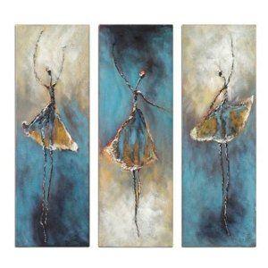 Ballet Dancers Painting, Bedroom Canvas Painting, Simple Abstract Painting, Acrylic Painting on Canvas, 3 Piece Wall Art Paintings-artworkcanvas