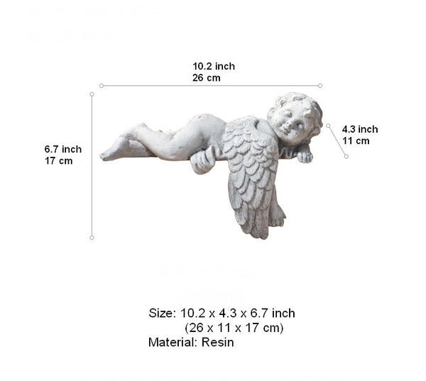 Lovely Sleeping Angel Statue for Garden, Beautiful Cute Garden Courtyard Ornaments, Unique Modern Garden Sculptures, Creative Villa Outdoor Decor Gardening Ideas-artworkcanvas