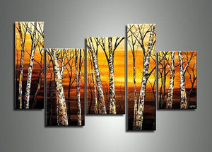 Landscape Painting, Birch Tree Painting, Acrylic Painting Landscape, Living Room Wall Art Paintings-artworkcanvas