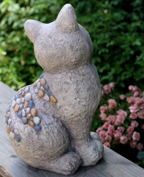 Large Lovely Cat Statue for Garden Courtyard Ornament, Animal Statue, Villa Outdoor Decor Gardening Ideas-artworkcanvas