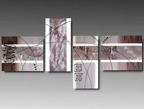 Paintings for Living Room, Abstract Acrylic Painting, Simple Modern Art, Large Painting on Canvas, 4 Piece Painting, Modern Wall Art Paintings-artworkcanvas