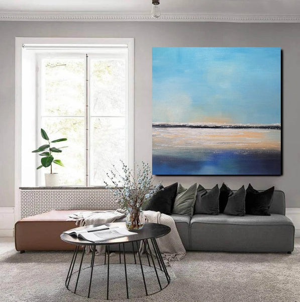 Bedroom Wall Painting, Original Landscape Paintings, Large Paintings for Living Room, Hand Painted Acrylic Painting, Seascape Canvas Paintings-artworkcanvas