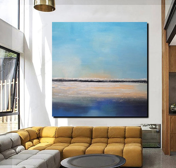 Bedroom Wall Painting, Original Landscape Paintings, Large Paintings for Living Room, Hand Painted Acrylic Painting, Seascape Canvas Paintings-artworkcanvas