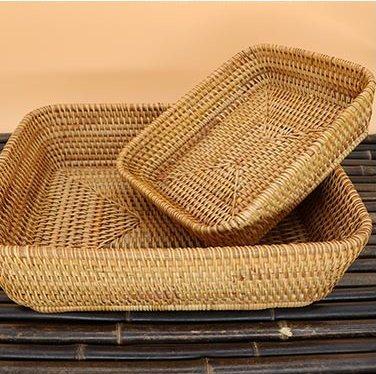 Small Rattan Storage Baskets, Storage Baskets for Shelves, Kitchen Storage Basket, Woven Storage Baskets for Bathroom-artworkcanvas