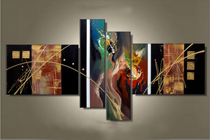 Canvas Art Painting, Large Wall Art Paintings on Canvas, Abstract Painting for Living Room, Acrylic Artwork on Canvas, 4 Piece Wall Art, Hand Painted Art-artworkcanvas