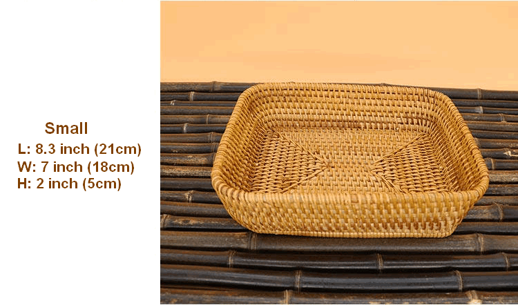 Small Rattan Storage Baskets, Storage Baskets for Shelves, Kitchen Storage Basket, Woven Storage Baskets for Bathroom-artworkcanvas
