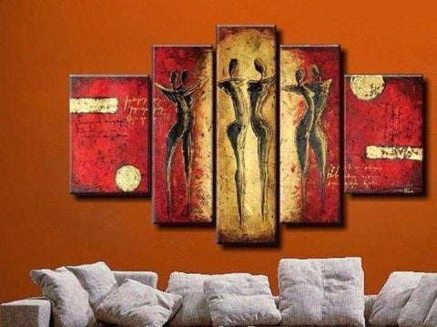 Acrylic Modern Wall Art Paintings, Hand Painted Canvas Art, Modern Paintings for Living Room, Multi Panel Canvas Painting-artworkcanvas