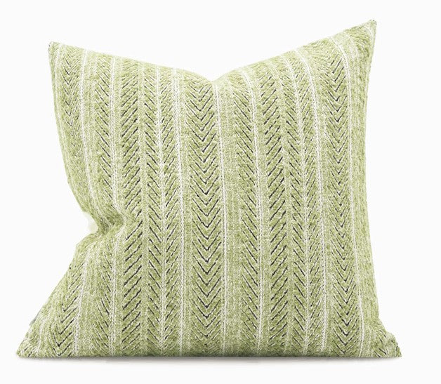 Morocco Green White Modern Sofa Pillows, Large Square Modern Throw Pillows for Couch, Large Decorative Throw Pillows, Simple Throw Pillow for Interior Design-artworkcanvas