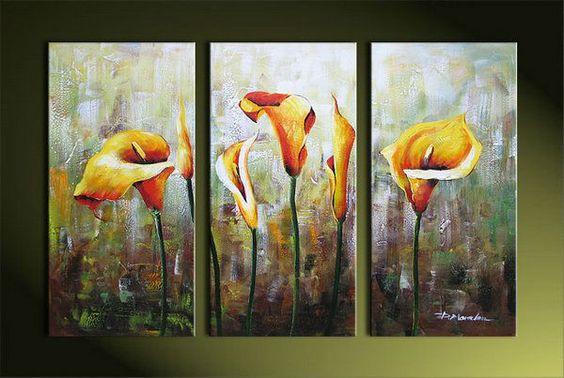 lily flower painting art Modern Wall Art Painting, Calla Lily Flower Paintings, Acrylic Flower – artworkcanvas
