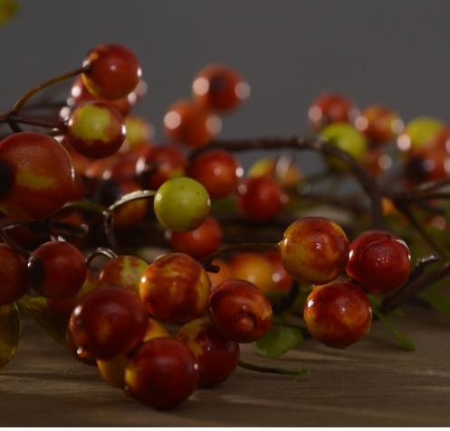 Rustic Artificial Autumn Fruit, Stem 28" Tall, Flower Arrangement, Botanicial Plant-artworkcanvas