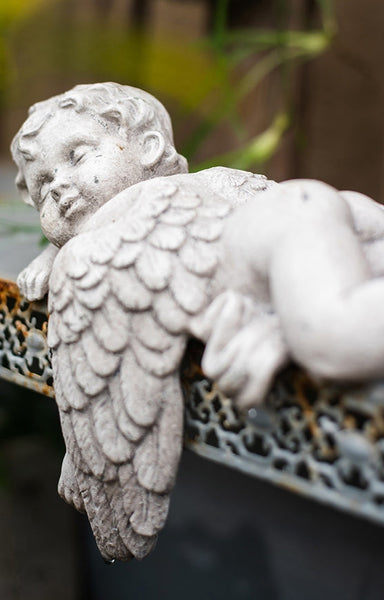 Lovely Sleeping Angel Statue for Garden, Beautiful Cute Garden Courtyard Ornaments, Unique Modern Garden Sculptures, Creative Villa Outdoor Decor Gardening Ideas-artworkcanvas