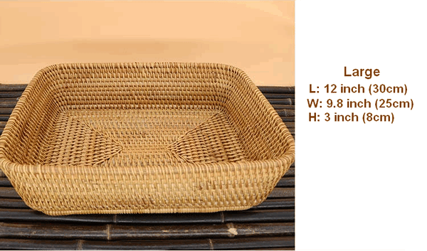 Small Rattan Storage Baskets, Storage Baskets for Shelves, Kitchen Storage Basket, Woven Storage Baskets for Bathroom-artworkcanvas