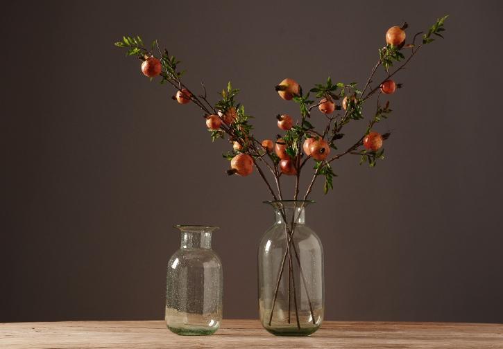 Rustic Artificial Large Pomegranate Fruit, Stem 36" Tall, Flower Arrangement-artworkcanvas