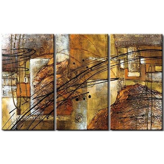Texture Artwork, Abstract Painting on Canvas, 3 Piece Wall Art, Modern Acrylic Paintings, Wall Art Paintings-artworkcanvas