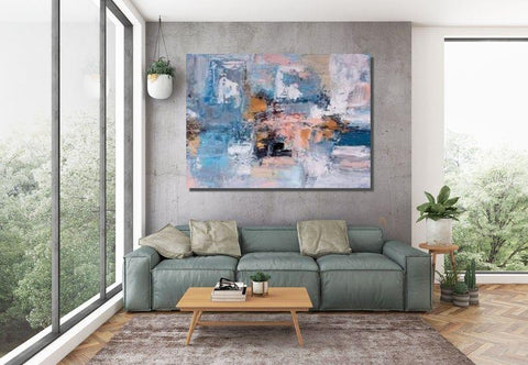 Hand Painted Acrylic Painting, Huge Abstract Painting, Extra Large Paintings for Living Room, Modern Abstract Art-artworkcanvas