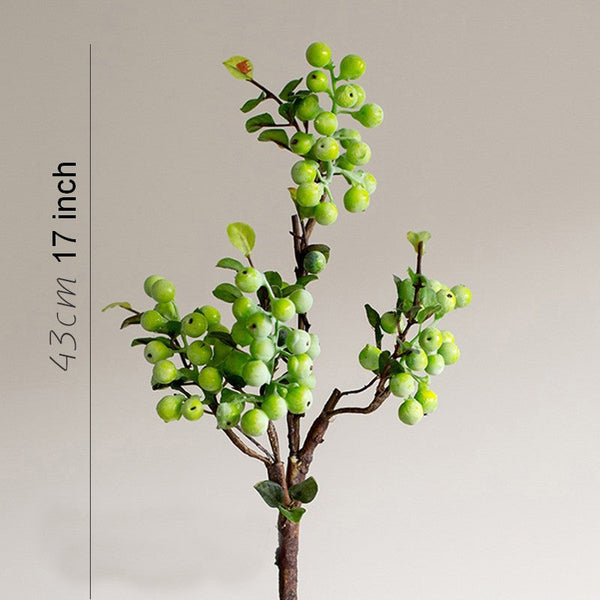 Flower Arrangement Ideas for Living Room, Green Cranberry Fruit Branch, Modern Artificial Flowers for Home Decoration, Spring Artificial Floral for Bedroom-artworkcanvas