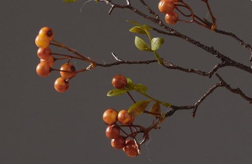Rustic Artificial Autumn Fruit, Stem 28" Tall, Flower Arrangement, Botanicial Plant-artworkcanvas