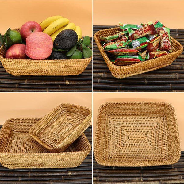 Small Rattan Storage Baskets, Storage Baskets for Shelves, Kitchen Storage Basket, Woven Storage Baskets for Bathroom-artworkcanvas