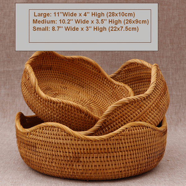 Small Rattan Baskets, Round Storage Basket, Woven Storage Baskets, Kitchen Storage Baskets, Storage Baskets for Shelves-artworkcanvas