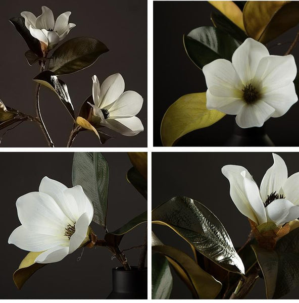 Large White Magnolias Artificial Flowers, Artificial Botany Plants, Magnolia Flower, Silk Flower Arrangement-artworkcanvas