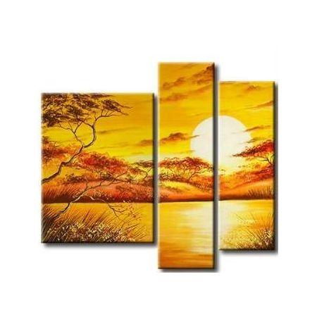 Landscape Canvas Paintings, Tree Sunset Painting, Buy Paintings Online, Yellow Canvas Painting, Acrylic Painting for Sale-artworkcanvas