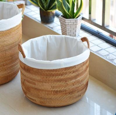 Extra Large Rattan Storage Baskets, Oversized Laundry Storage Baskets, Round Storage Baskets, Storage Baskets for Clothes, Storage Baskets for Bathroom-artworkcanvas