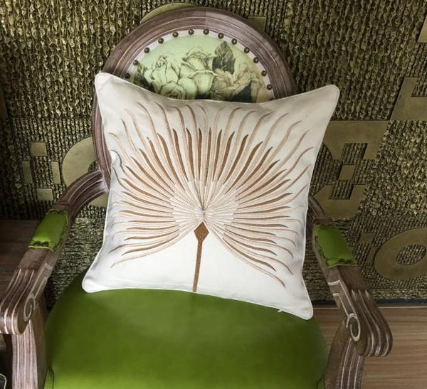 Cotton Throw Pillows, Embroider Decorative Throw Pillow, Modern Sofa Pillows, Thow Pillows for Couch-artworkcanvas