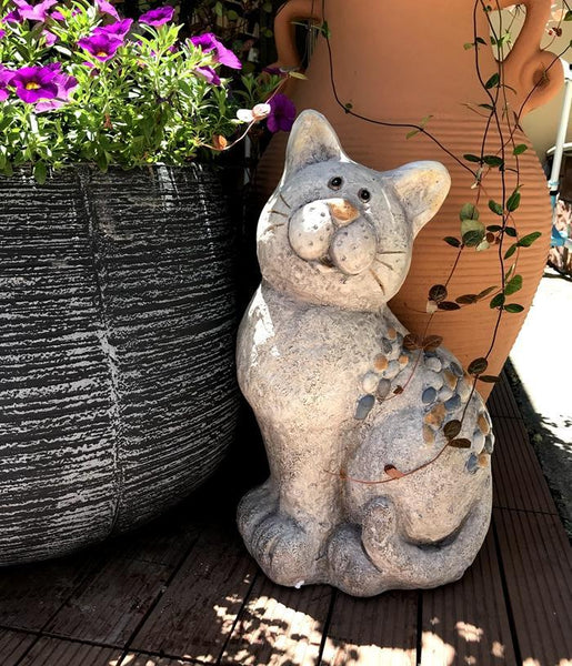 Large Lovely Cat Statue for Garden Courtyard Ornament, Animal Statue, Villa Outdoor Decor Gardening Ideas-artworkcanvas