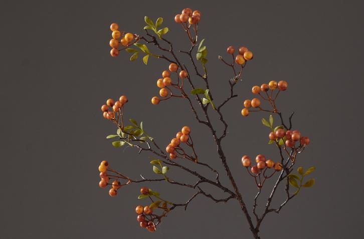 Rustic Artificial Autumn Fruit, Stem 28" Tall, Flower Arrangement, Botanicial Plant-artworkcanvas