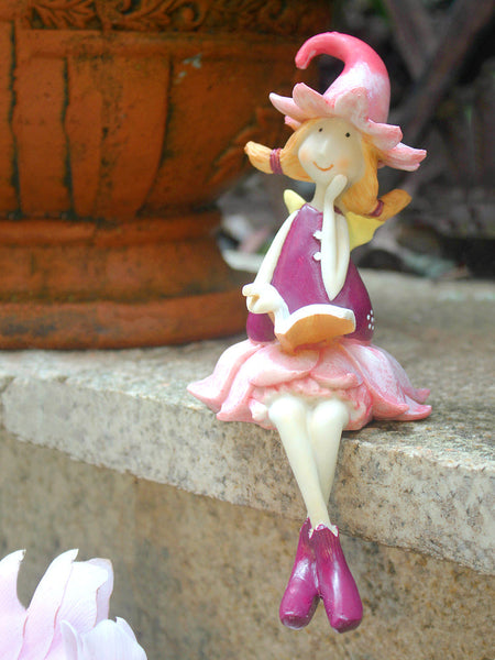 Lovely Flower Fairy Statue for Garden, Beautiful Cute Garden Courtyard Ornaments, Creative Villa Outdoor Decor Gardening Ideas, Unique Modern Garden Sculptures-artworkcanvas