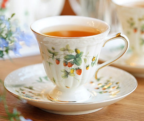 Beautiful British Tea Cups, Elegant Bone China Porcelain Tea Cup Set, Traditional English Tea Cups and Saucers, Unique Ceramic Coffee Cups-artworkcanvas