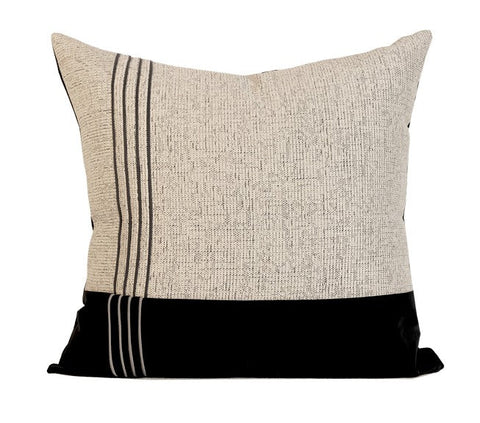 Black Grey Modern Sofa Pillows, Modern Pillows for Living Room, Decorative Modern Pillows for Couch, Contemporary Throw Pillows-artworkcanvas