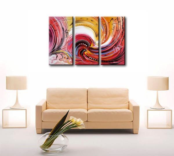 Colorful Lines Painting, Abstract Canvas Painting, Dining Room Wall Art Paintings, 3 Piece Art Painting, Modern Abstract Wall Art-artworkcanvas