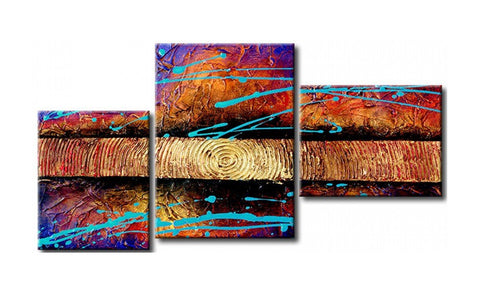 Texture Painting, 3 Piece Wall Art, Abstract Acrylic Paintings, Hand Painted Artwork, Acrylic Painting Abstract-artworkcanvas