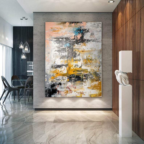 Simple Modern Abstract Art Painting, Hand Painted Acrylic Painting, Huge Abstract Painting, Extra Large Paintings for Living Room-artworkcanvas
