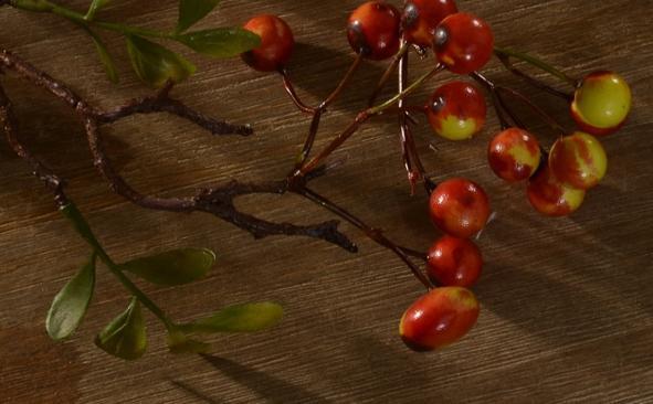 Rustic Artificial Autumn Fruit, Stem 28" Tall, Flower Arrangement, Botanicial Plant-artworkcanvas