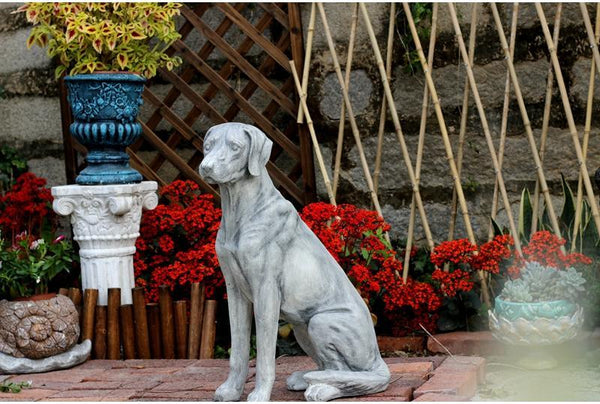 Large Dog Statue for Garden, Sitting Dog Statues, Pet Statue for Garden Courtyard Ornament, Villa Outdoor Decor Gardening Ideas-artworkcanvas