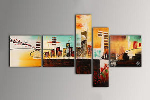 Cityscape Painting, Living Room Wall Art, Modern Paintings, Contemporary Wall Art Painting, Acrylic Artwork-artworkcanvas