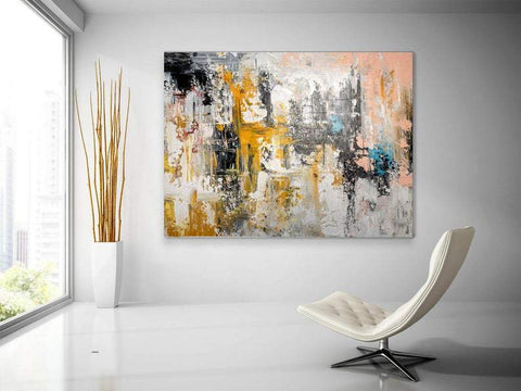 Huge Modern Wall Art Painting, Large Contemporary Abstract Artwork, Acrylic Painting for Living Room-artworkcanvas