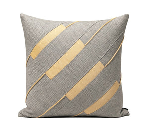 Grey Throw Pillow for Couch, Simple Modern Sofa Pillows, Grey Yellow Decorative Pillows, Modern Throw Pillows for Couch-artworkcanvas