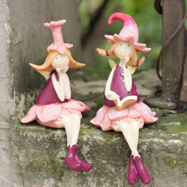 Lovely Flower Fairy Statue for Garden, Beautiful Cute Garden Courtyard Ornaments, Creative Villa Outdoor Decor Gardening Ideas, Unique Modern Garden Sculptures-artworkcanvas