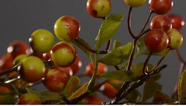 Rustic Artificial Autumn Fruit, Stem 28" Tall, Flower Arrangement, Botanicial Plant-artworkcanvas