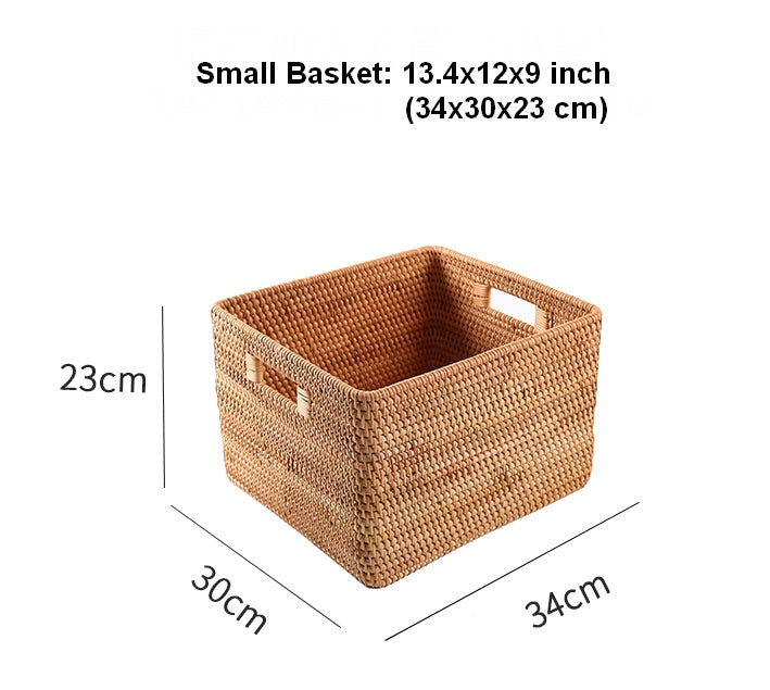 Large Storage Basket for Living Room, Kitchen Storage Baskets, Woven Storage Basket for Shelves, Rattan Storage Baskets for Toys-artworkcanvas