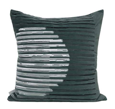 Modern Simple Throw Pillows, Large Green Square Pillows, Modern Throw Pillows for Couch, Decorative Modern Sofa Pillows for Living Room-artworkcanvas