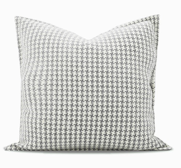 Gray Chequer Modern Sofa Pillows, Large Decorative Throw Pillows, Contemporary Square Modern Throw Pillows for Couch, Abstract Throw Pillow for Interior Design-artworkcanvas