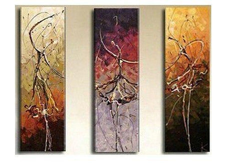 Simple Canvas Painting, Abstract Modern Painting, Ballet Dancer Painting, Bedroom Wall Art Paintings, Acrylic Painting on Canvas, 3 Piece Wall Art-artworkcanvas