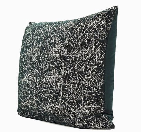 Simple Throw Pillow for Interior Design, Large Modern Sofa Pillow Covers, Black Abstract Contemporary Square Modern Throw Pillows for Couch-artworkcanvas